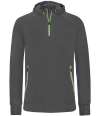 PA360 Proact Zip Neck Hooded Sweatshirt Dark Grey colour image